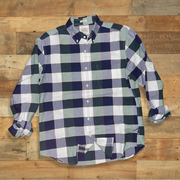 J. Crew Men’s Slim All Cotton Oxford Shirt Buffalo Check - Picture 8 of 13
